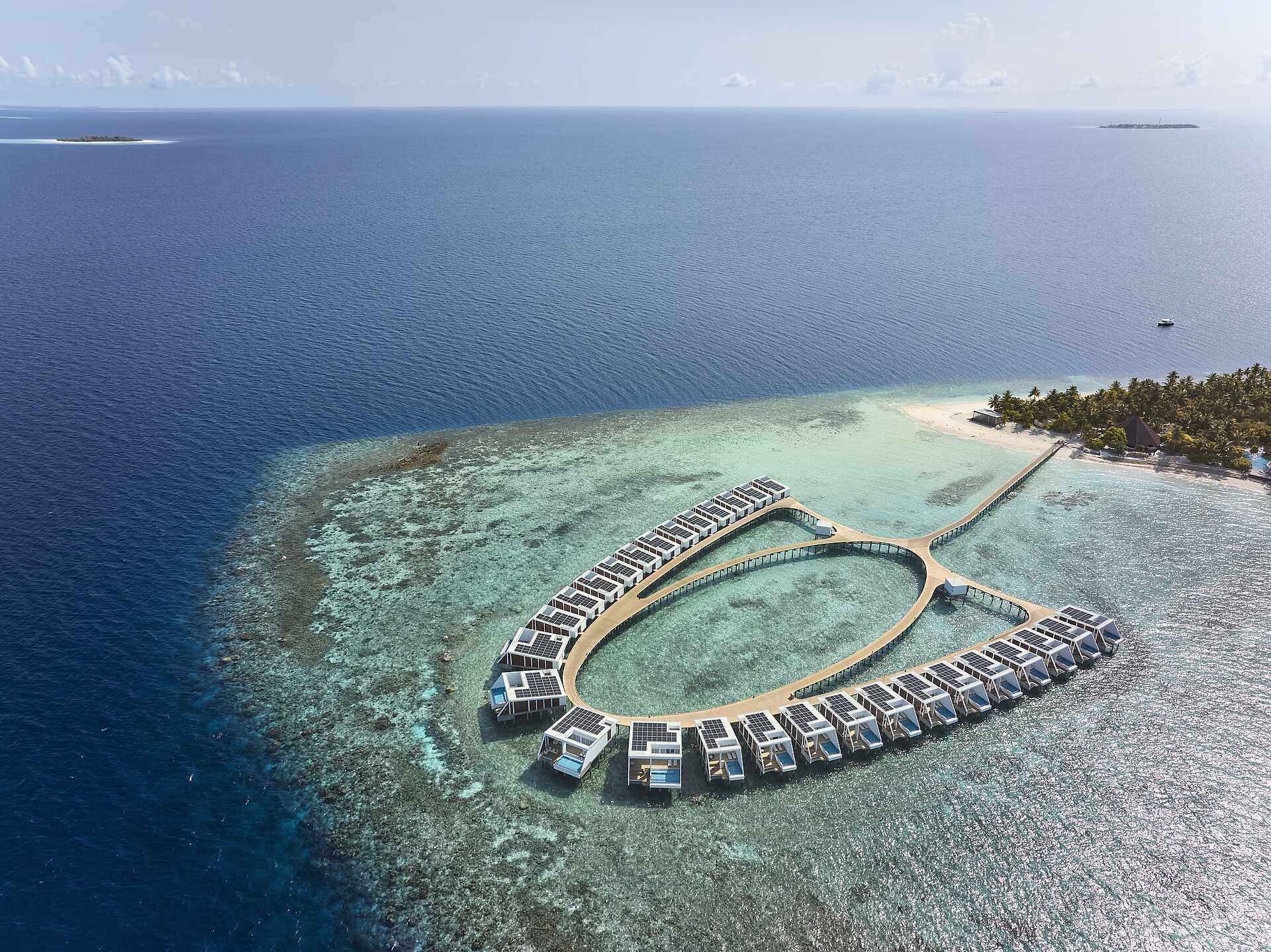 Luftaufnahme der Insel Funamadua