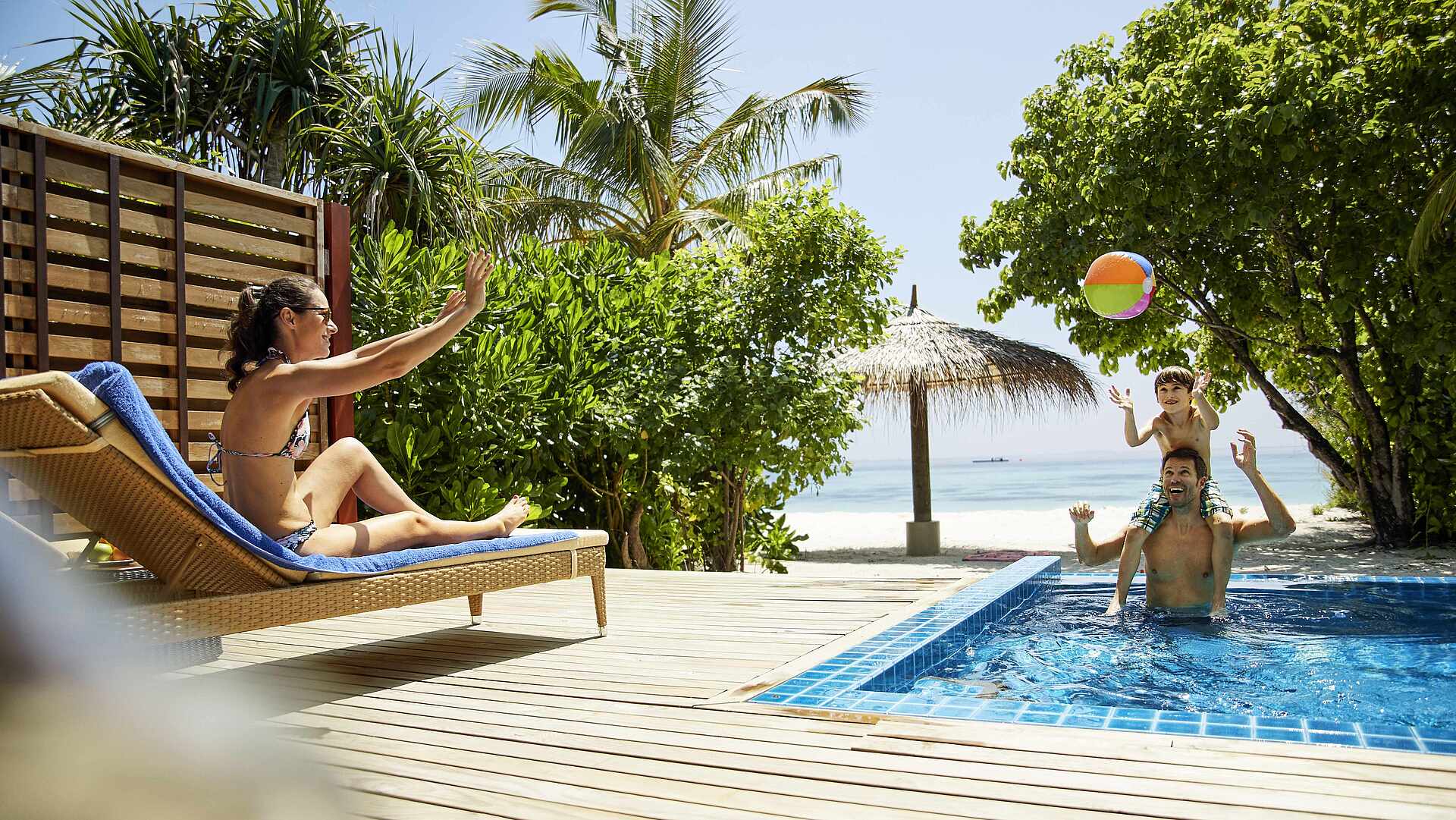 Strandbungalow mit Pool