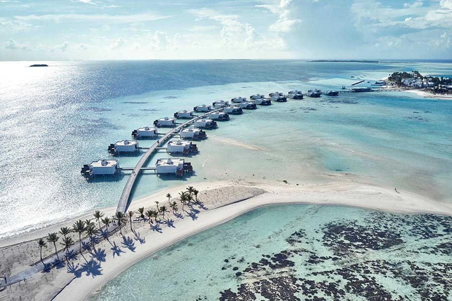 Resort und Lagune aus der Luft