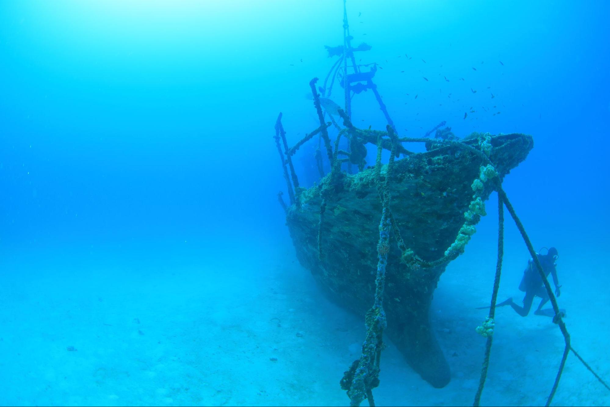 Wrack in der Unterwasserwelt