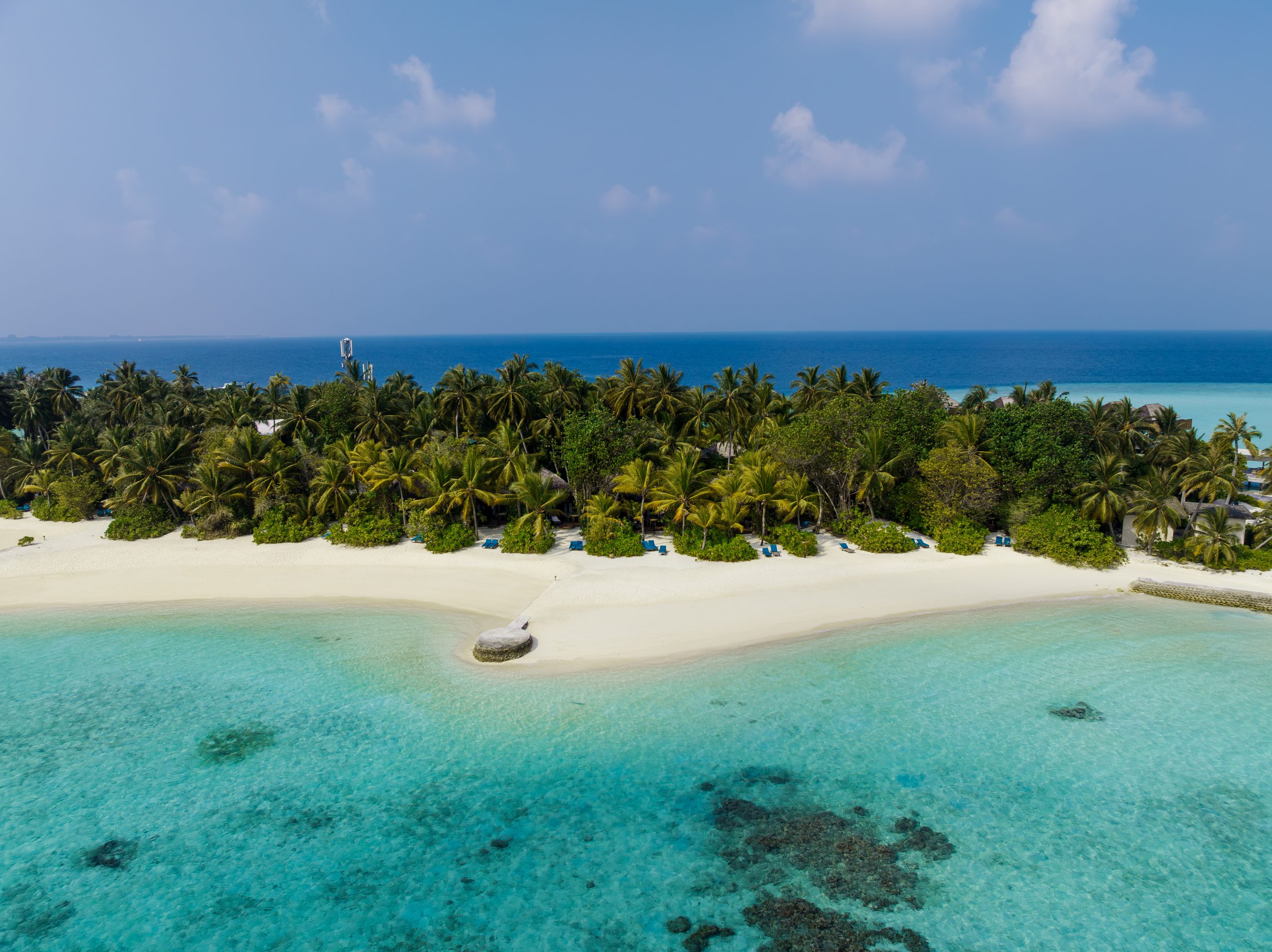 Jacuzzi Beach Villa aus der Luft