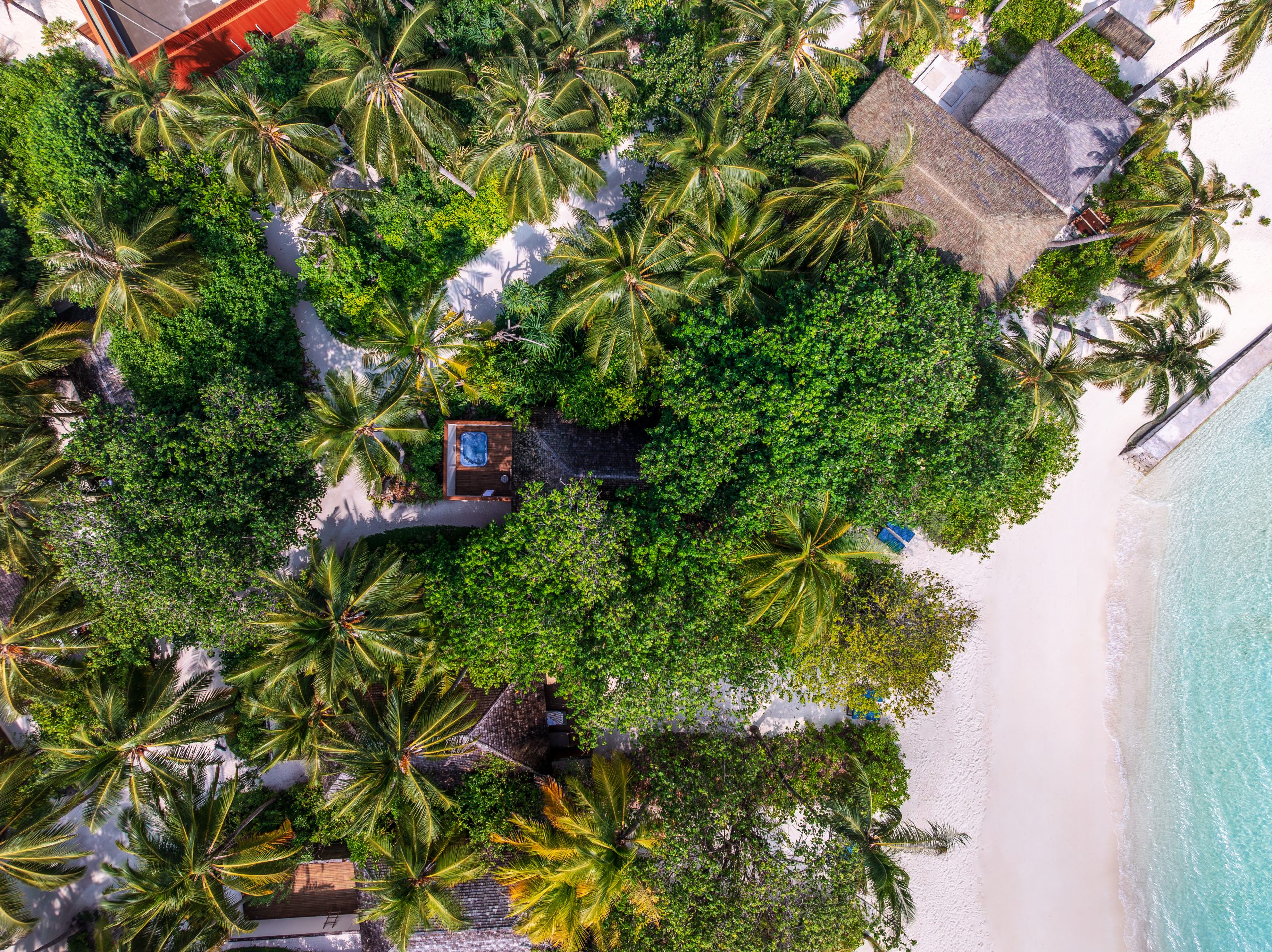 Jacuzzi Beach Villa aus der Luft