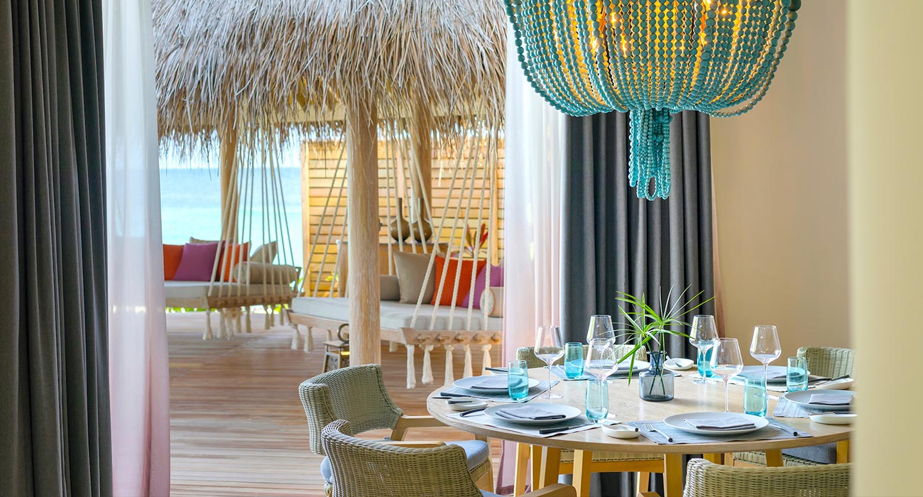 Nautilus-Interieur mit Blick auf die Lagune