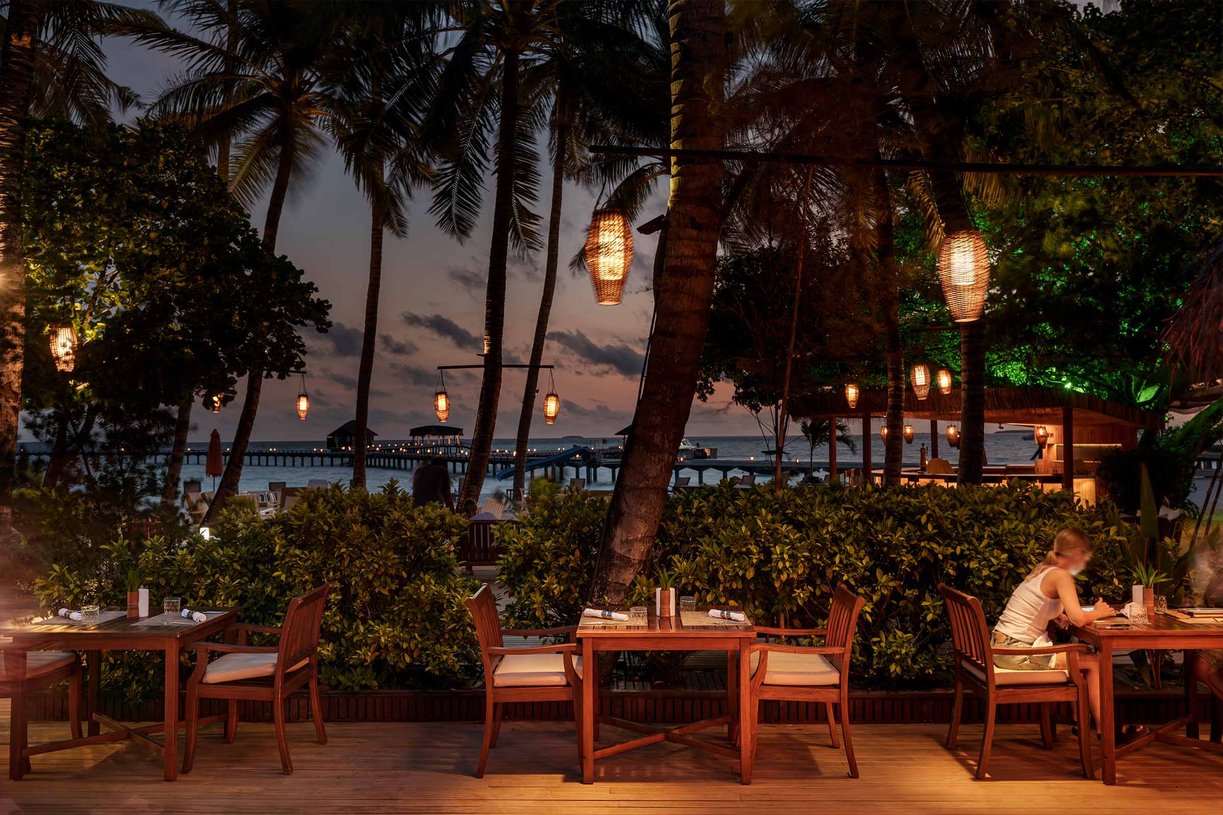 Bamboo Restaurant am Abend