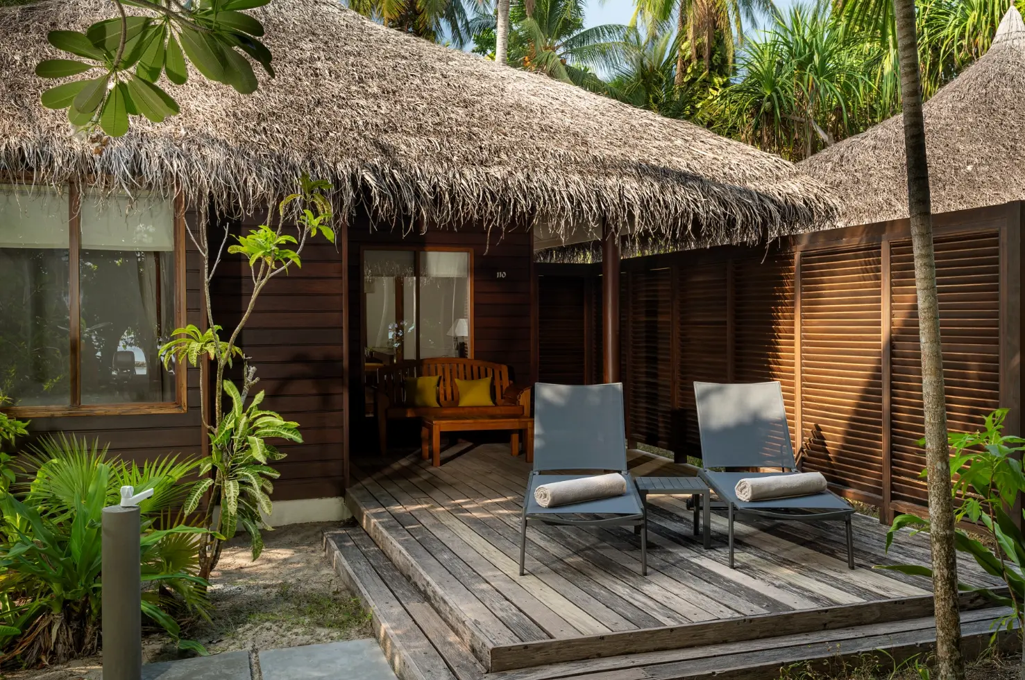 Terrasse des Strandbungalows