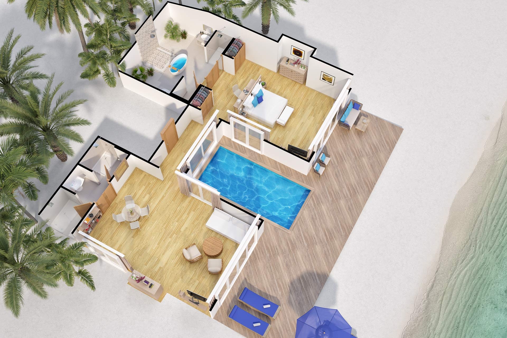 Deluxe-Strandsuite mit Pool - Bild 2