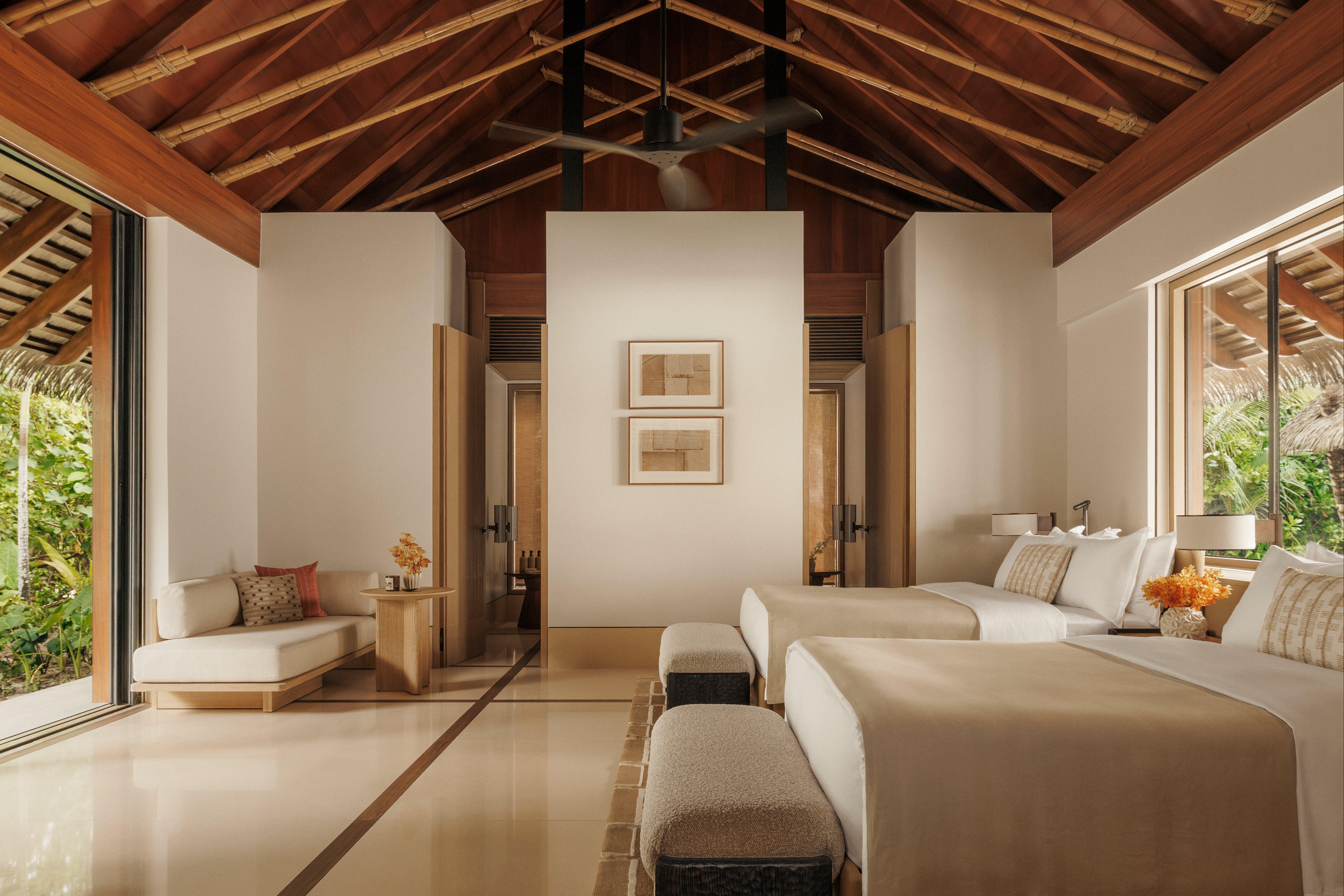 Schlafzimmer mit Blick ins Inselgrün