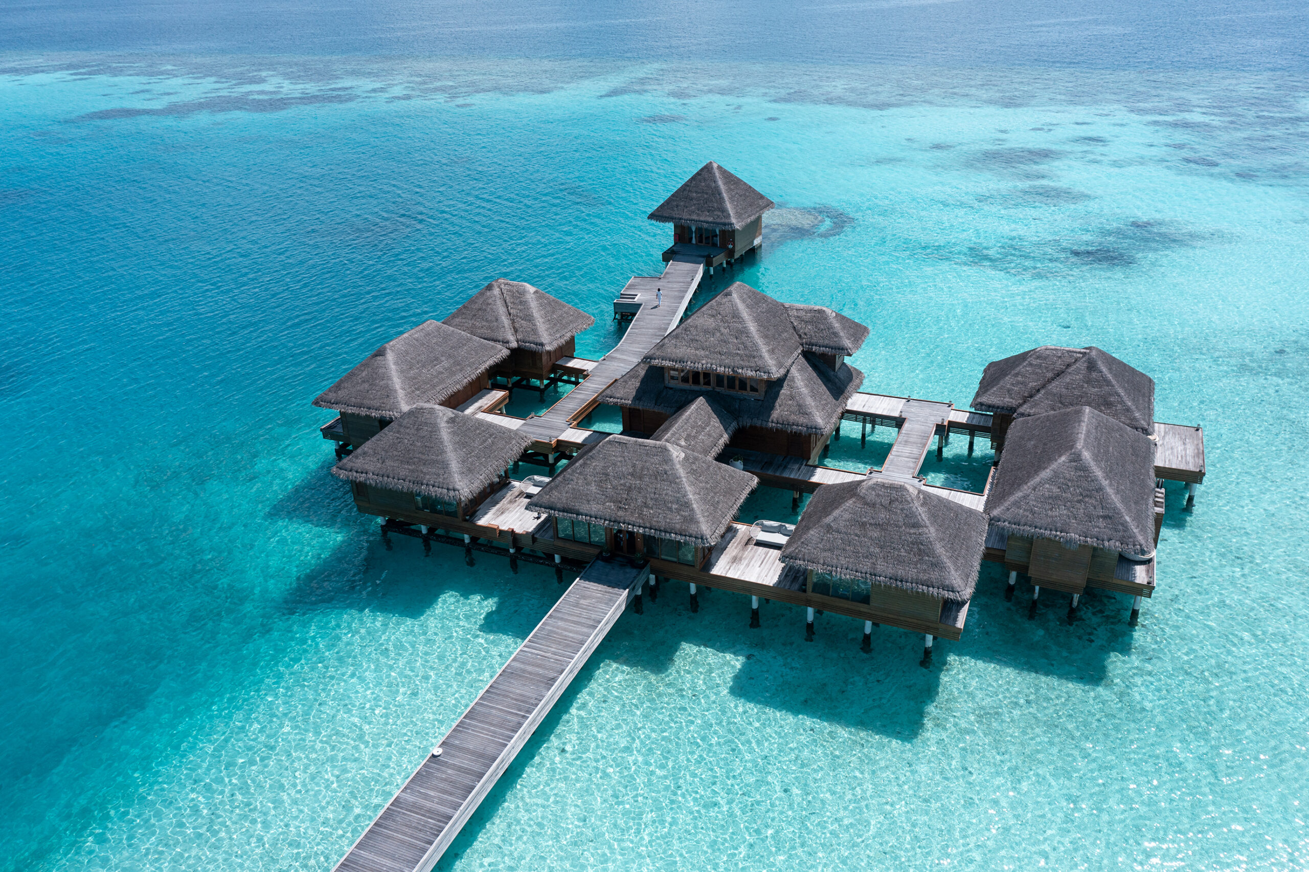Overwater-Villen vor der Insel