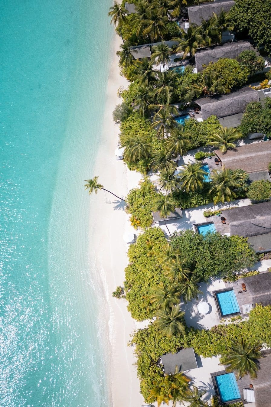 Aerial der Lagune und Villen