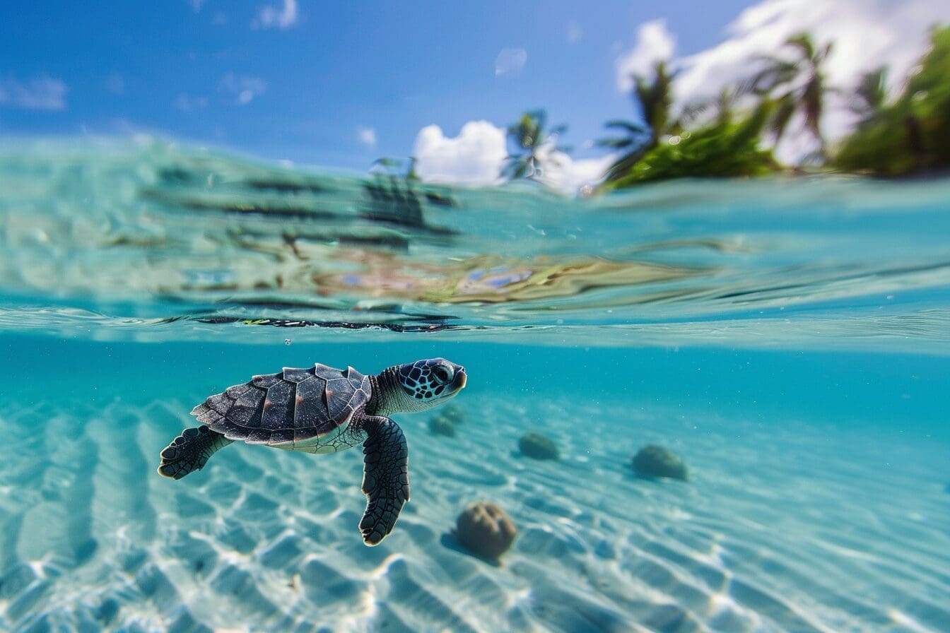 Schildkrötenbegegnung im Shaviyani Atoll